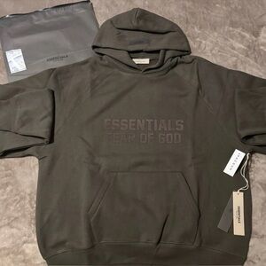 NEW Fear of God Essentials Off Black Hoodie 100% Authentic